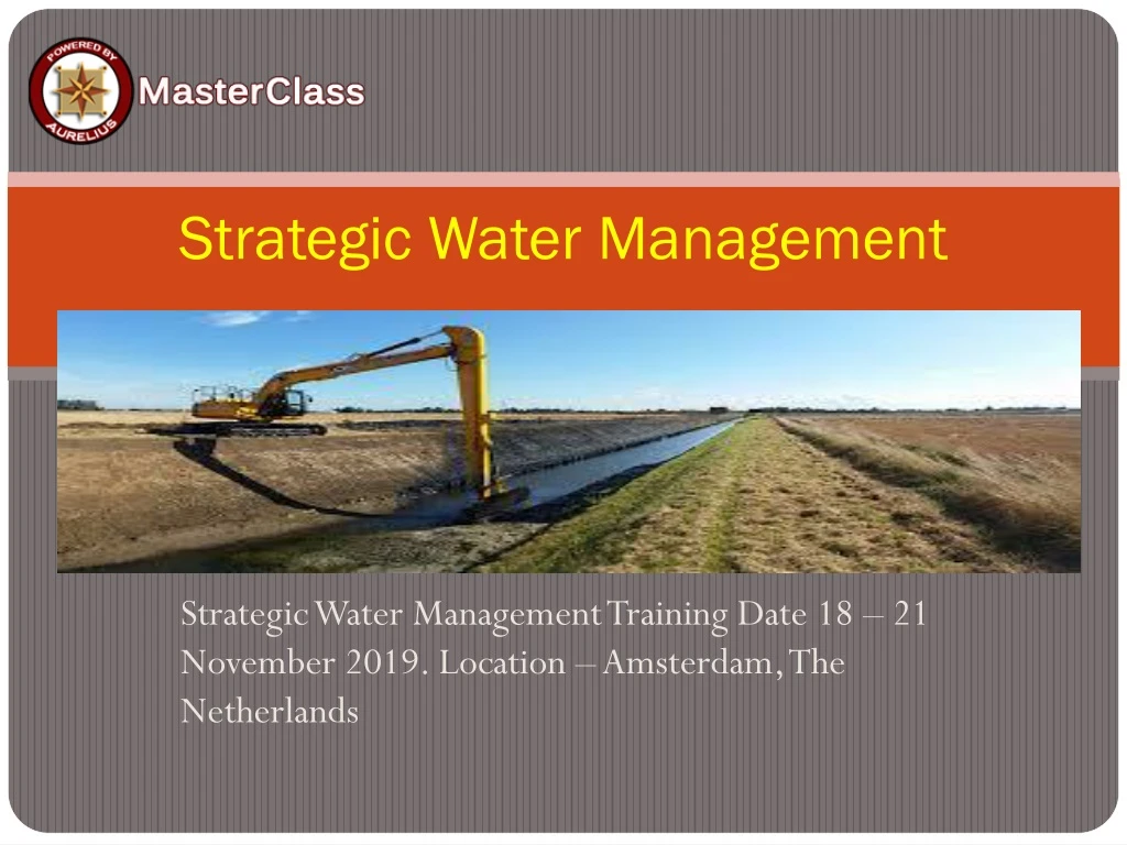 strategic water management