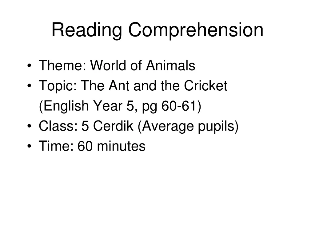 reading comprehension