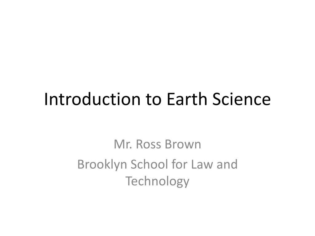 introduction to earth science
