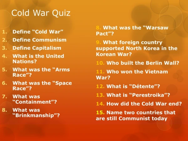 Cold War Quiz