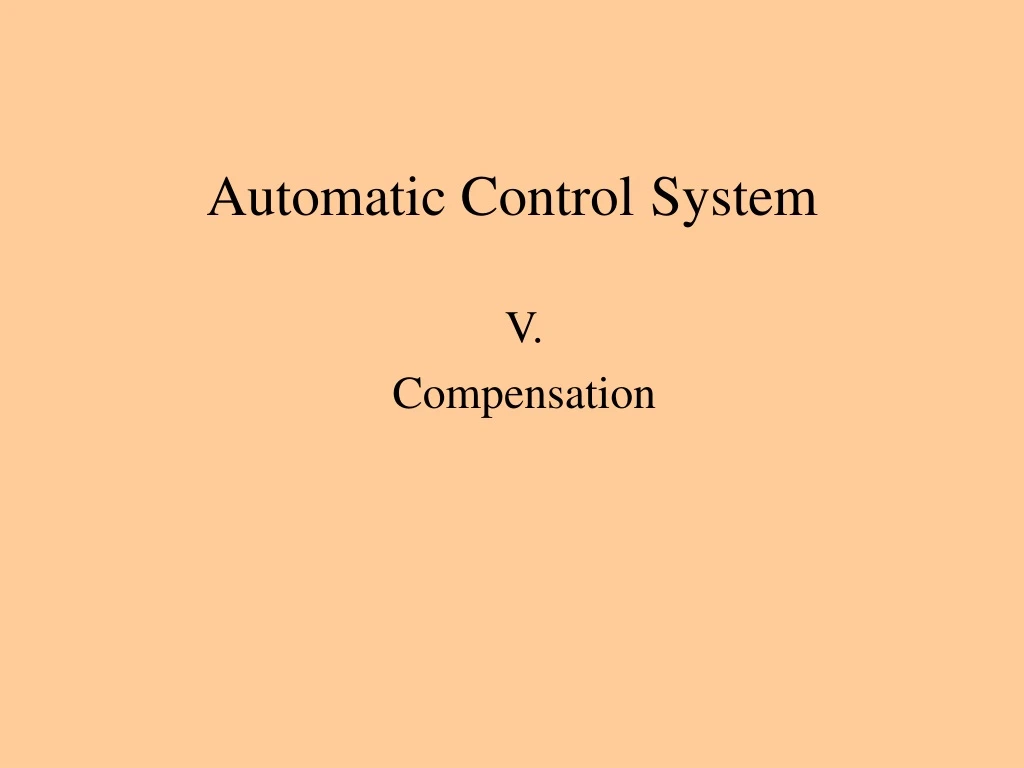 automatic control system