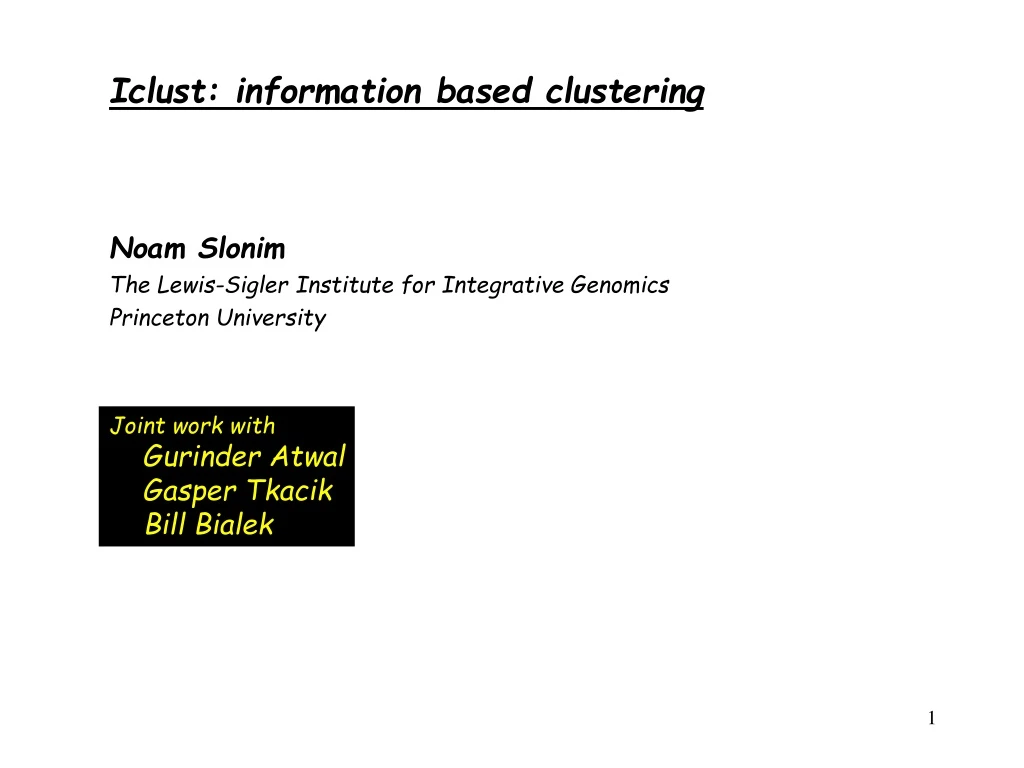 iclust information based clustering