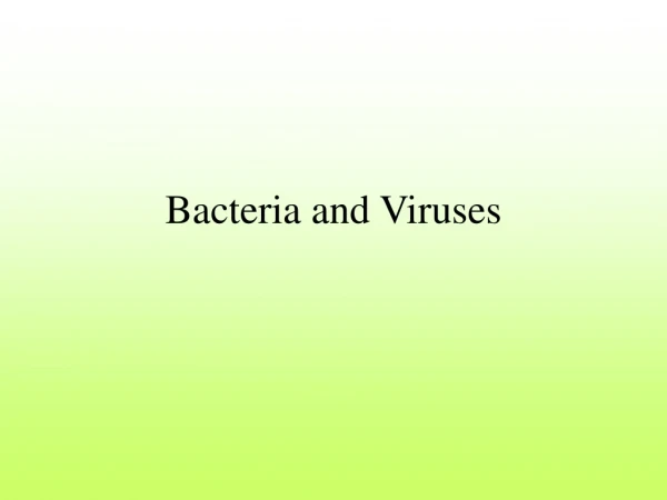 Bacteria and Viruses