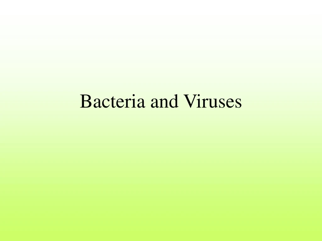 bacteria and viruses