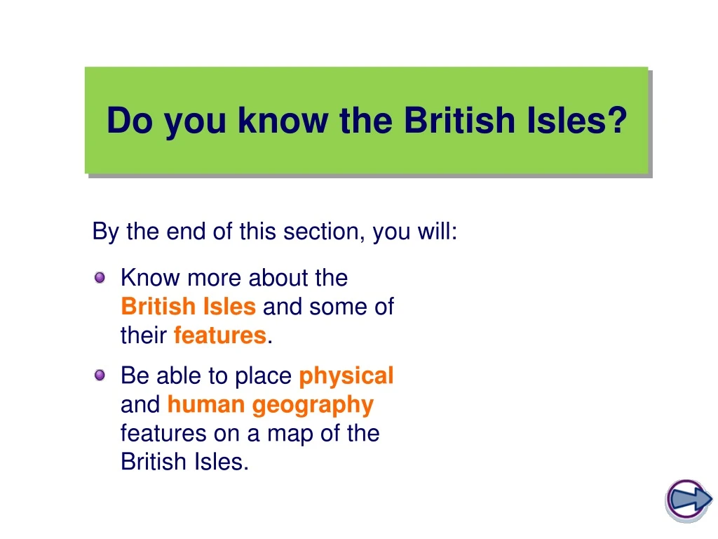 do you know the british isles