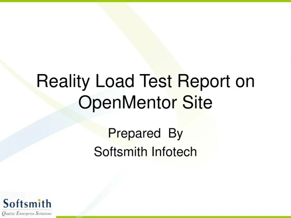Reality Load Test Report on OpenMentor Site