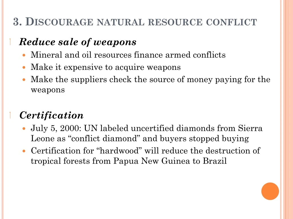 3 discourage natural resource conflict