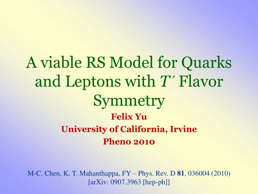 a viable rs model for quarks and leptons with t flavor symmetry