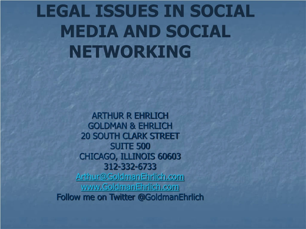 legal issues in social media and social