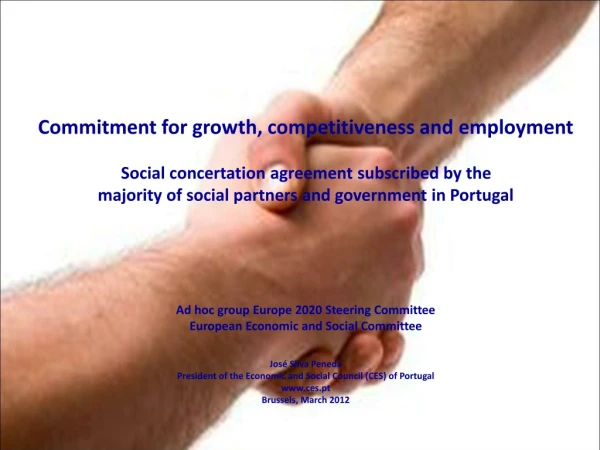 Commitment for growth, competitiveness and employment