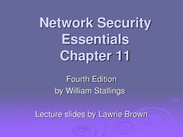 Network Security Essentials Chapter 11