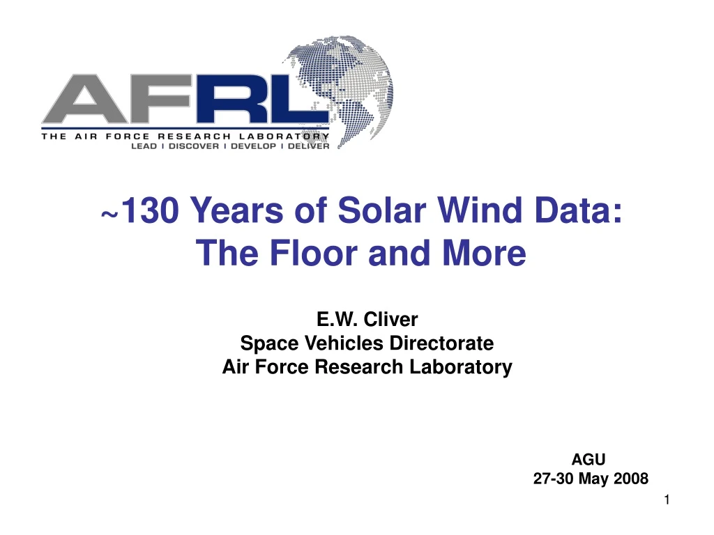130 years of solar wind data the floor and more