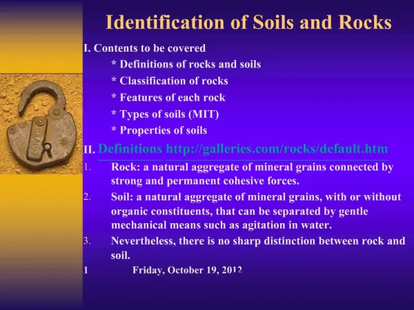 Identification of Soils and Rocks