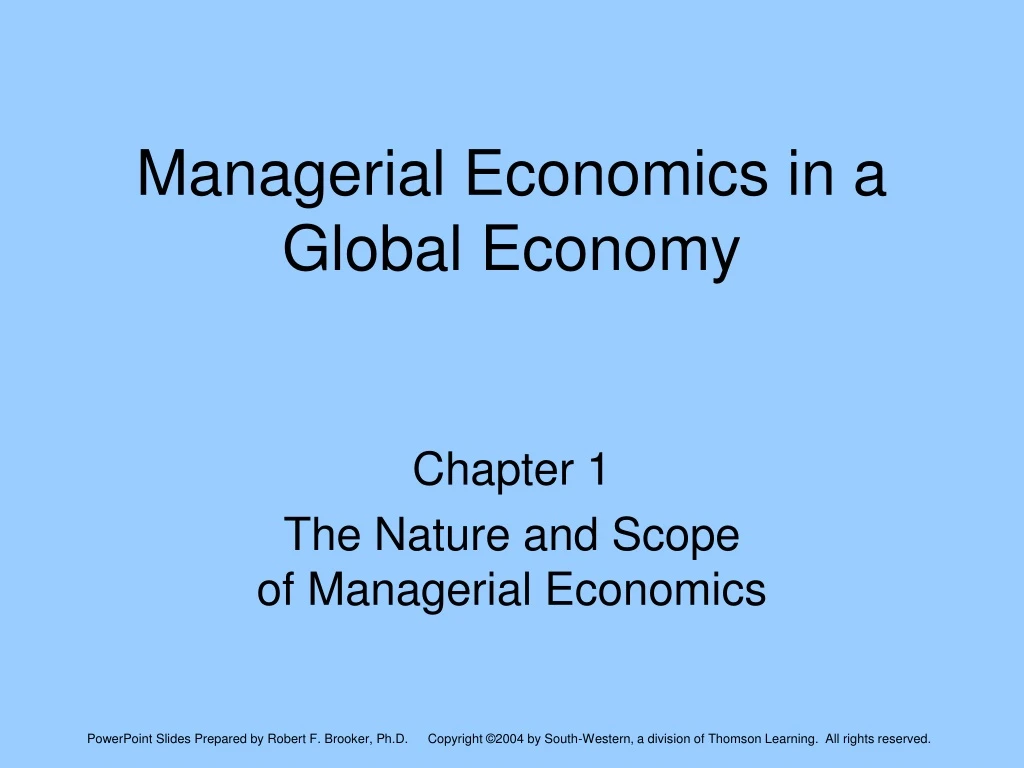 managerial economics in a global economy