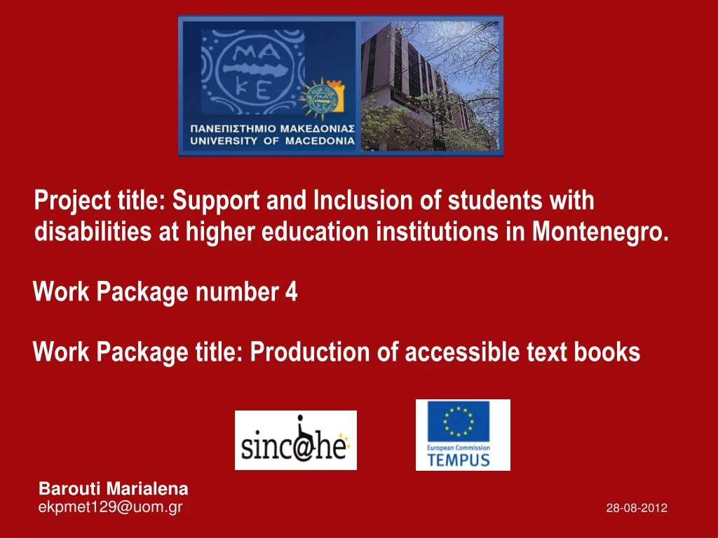 project title support and inclusion of students