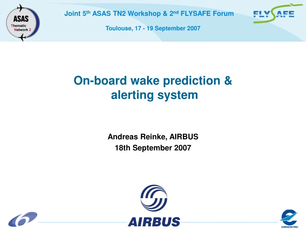 on board wake prediction alerting system