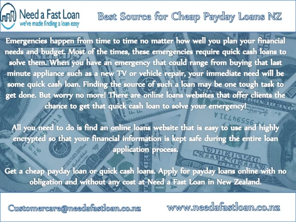 Best Source for Cheap Payday Loans NZ