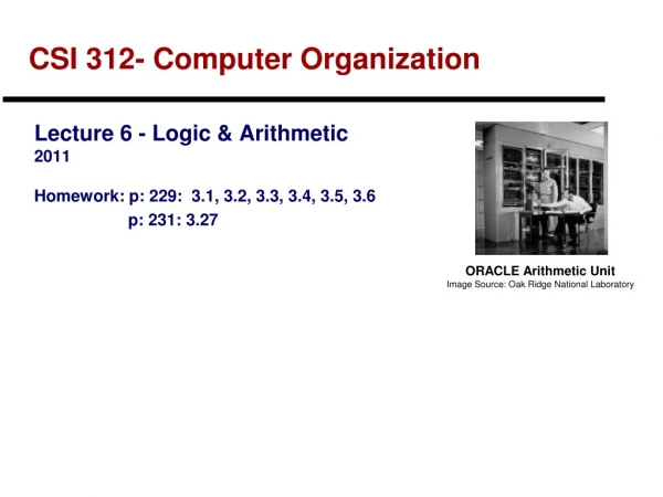 CSI 312- Computer Organization