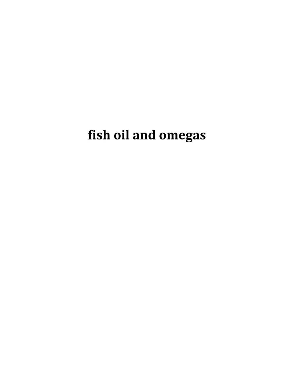 fish oil and omegas