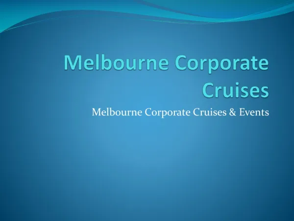 Melbourne Corporate Cruises - team building