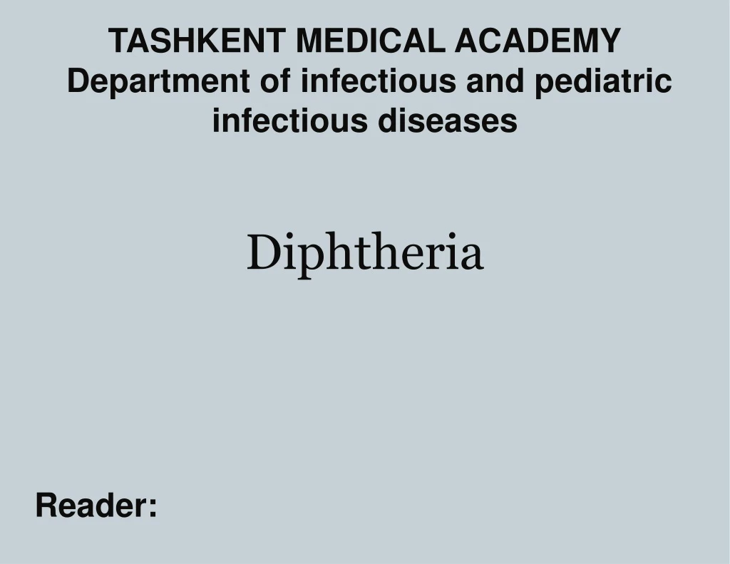 tashkent medical academy department of infectious