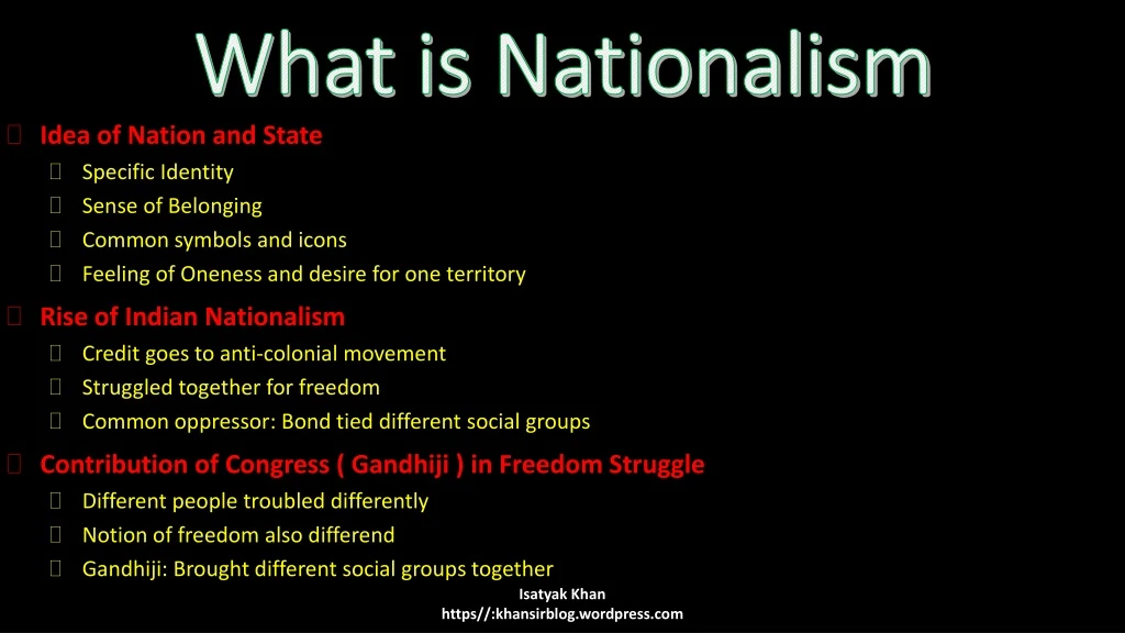 according to the video presentation what is nationalism