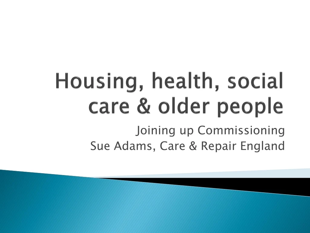 housing health social care older people