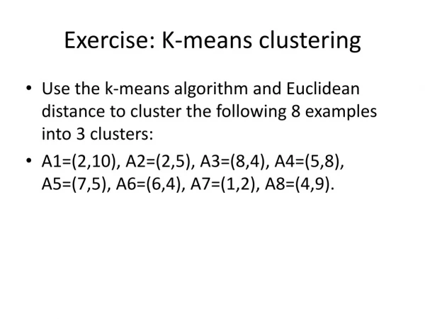 Exercise: K-means clustering