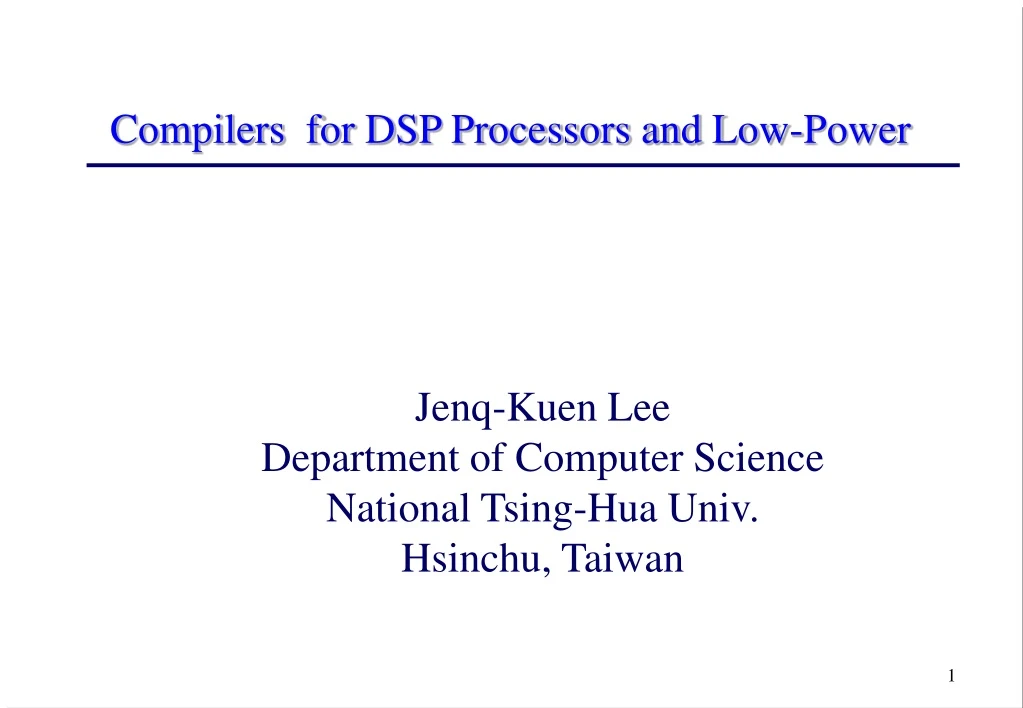 compilers for dsp processors and low power