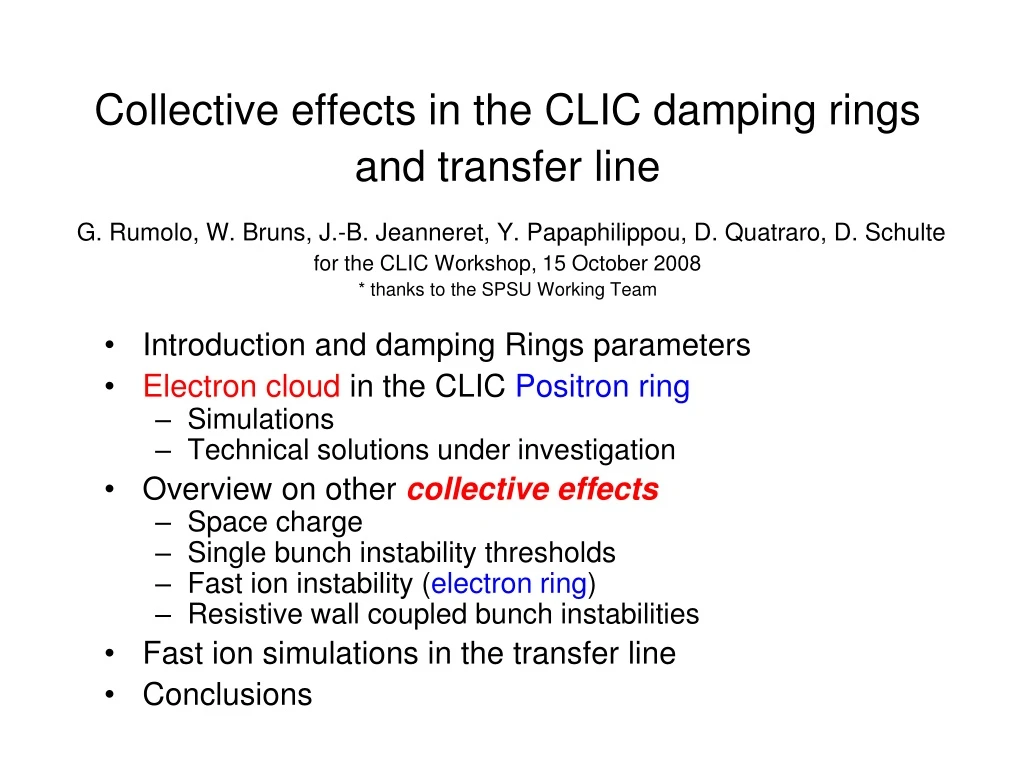 collective effects in the clic damping rings