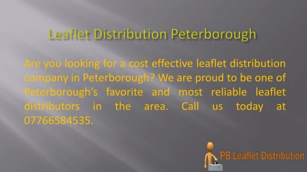 Leaflet Distribution Peterborough