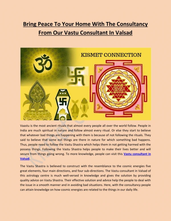 Bring Peace To Your Home With The Consultancy From Our Vastu Consultant In Valsad