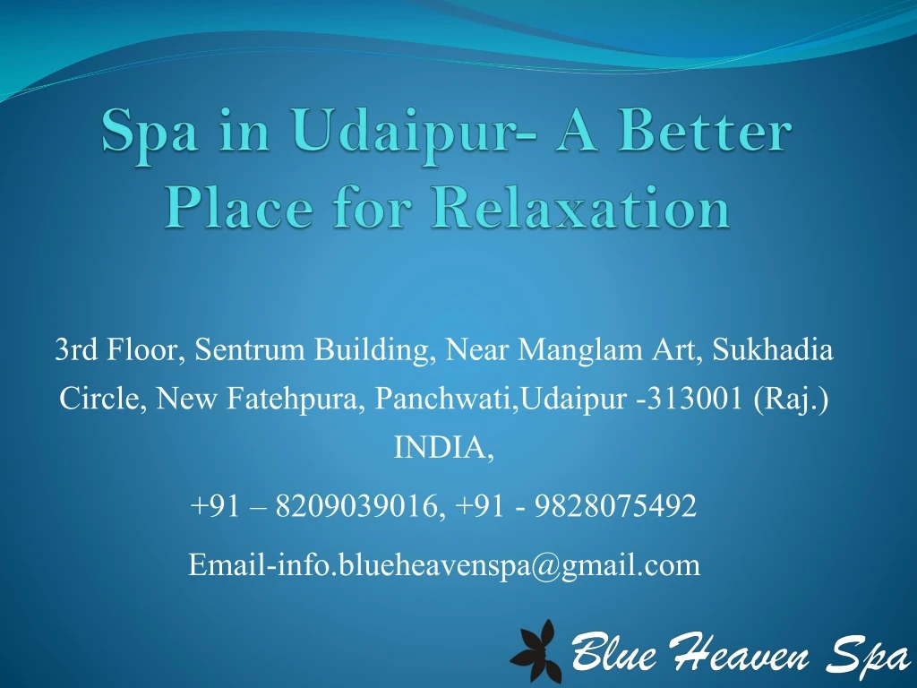 spa in udaipur a better place for relaxation