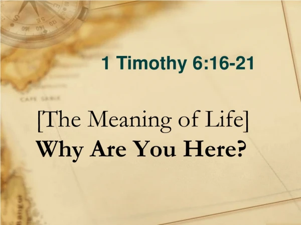 [The Meaning of Life] Why Are You Here?