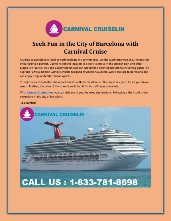 Carnival Cruise Official Site - Seek Fun in the City of Barcelona with Carnival Cruise