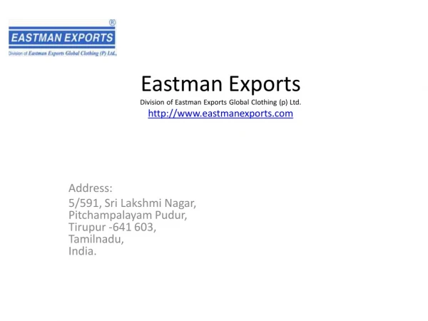 Kids Apparel manufacturers in india | Eastman Exports