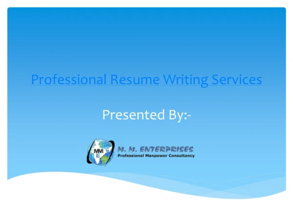 Professional Resume Writing Services - MME
