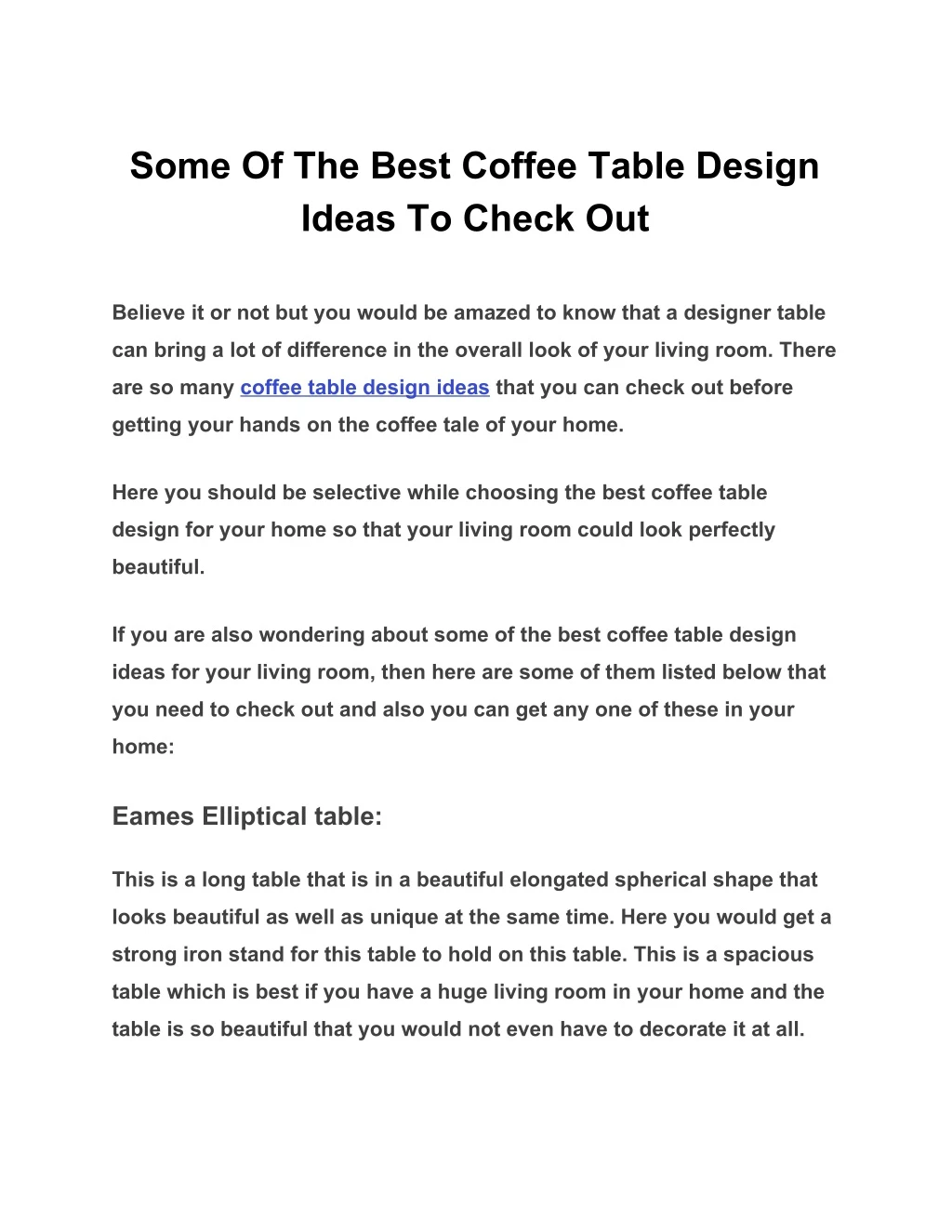 some of the best coffee table design ideas