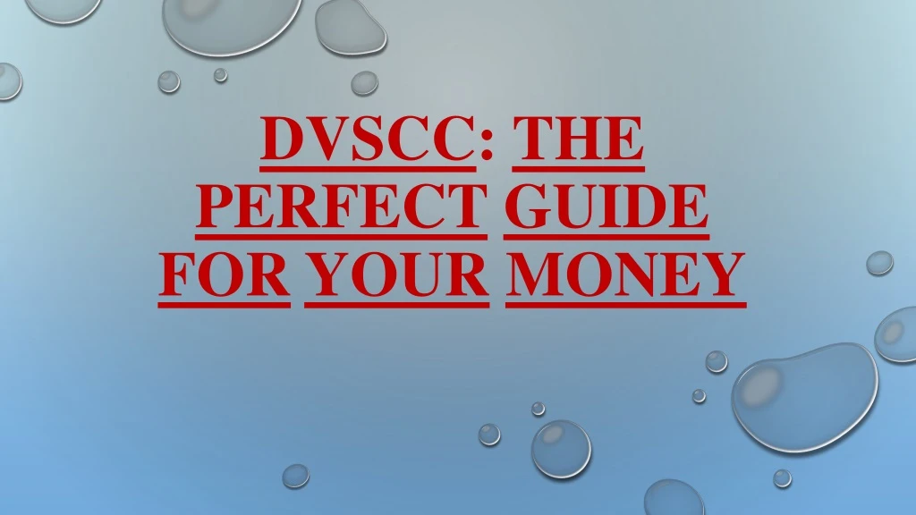 dvscc the perfect guide for your money
