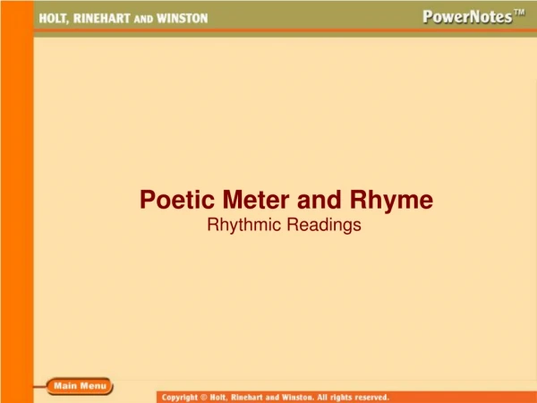 Poetic Meter and Rhyme