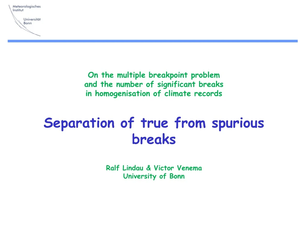 on the multiple breakpoint problem and the number