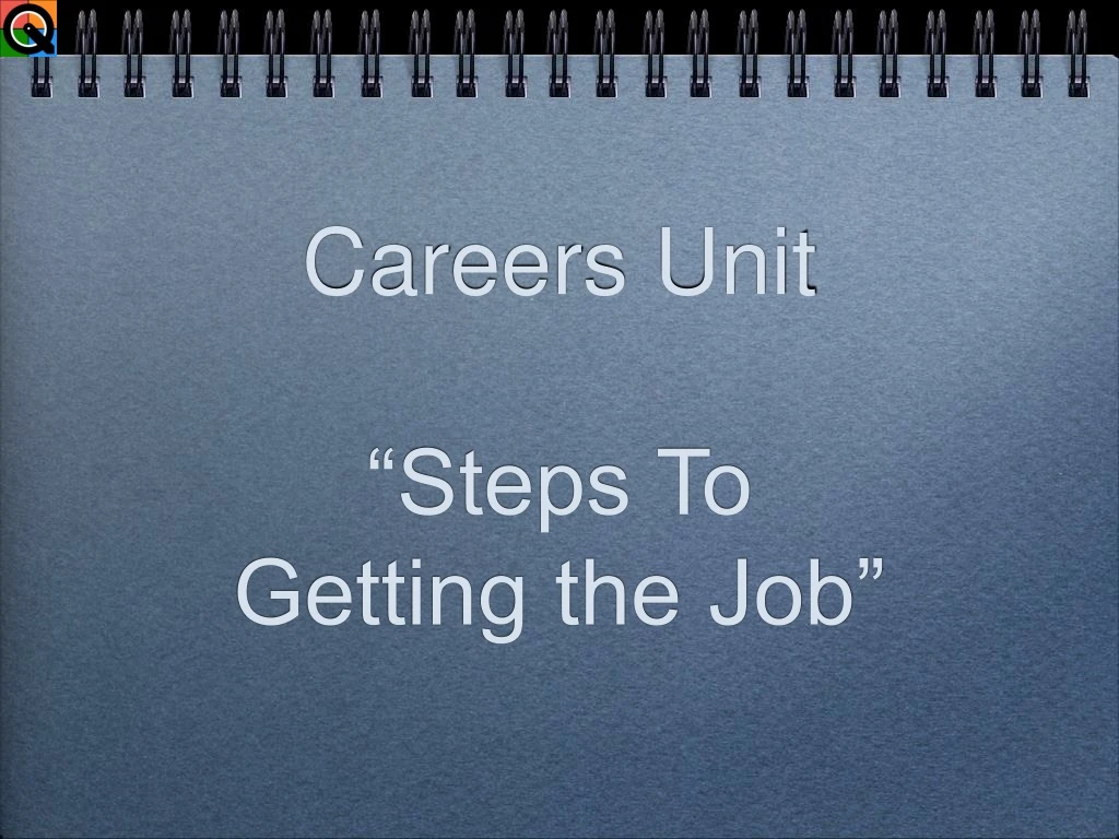 careers unit steps to getting the job