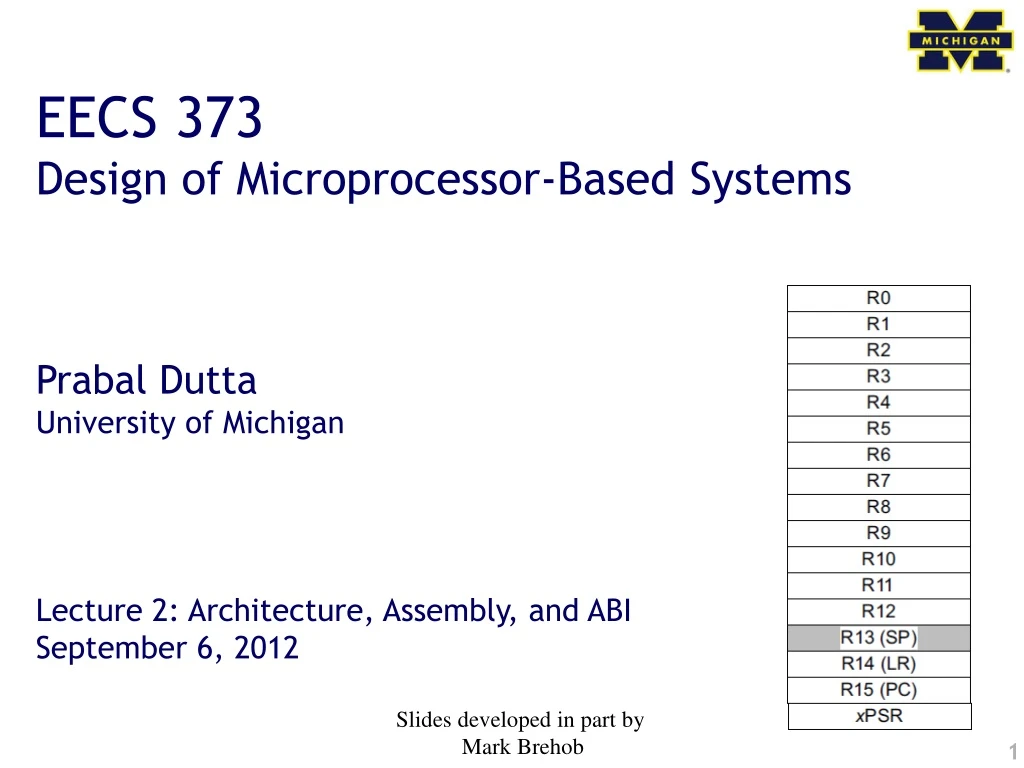 eecs 373 design of microprocessor based systems