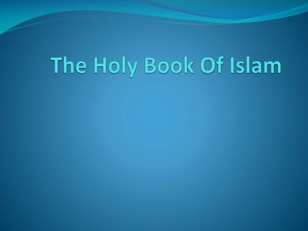 the holy book of islam