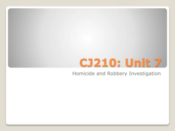 CJ210: Unit 7