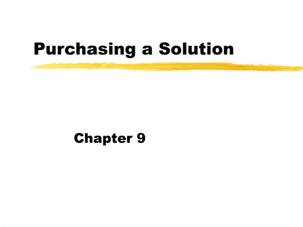 Purchasing a Solution