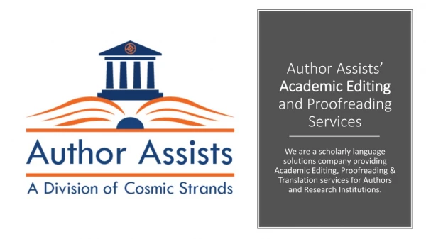 Author Assists’ Academic Editing and Proofreading Services