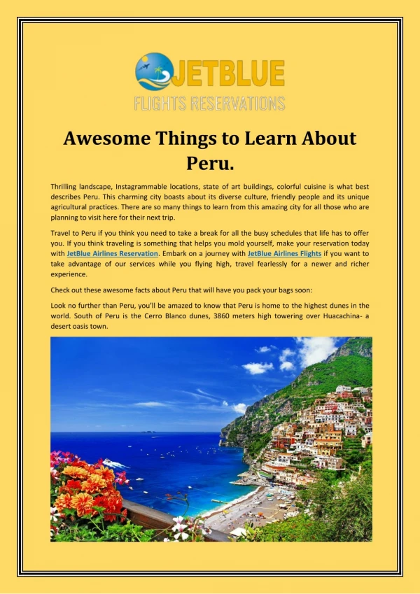 Awesome Things to Learn About Peru