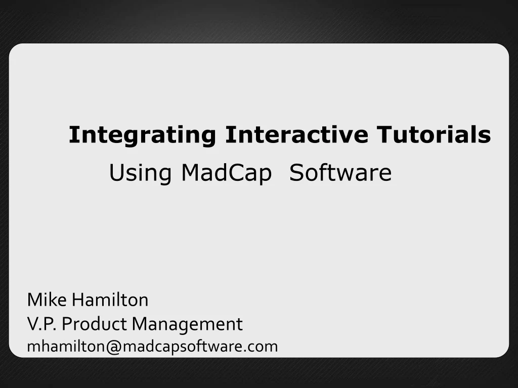 integrating interactive tutorials