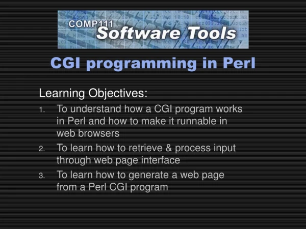 CGI programming in Perl